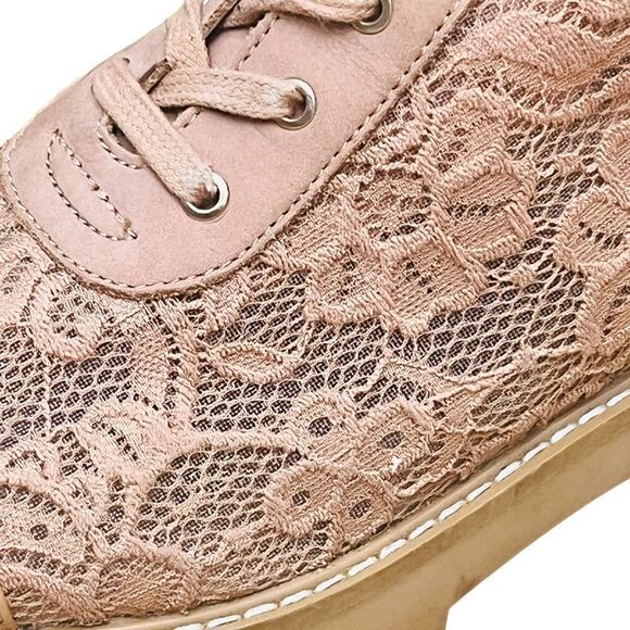 Donald Pliner Ankle Boot Women’s Eliaa Blush Patent Lace-Up Combat Shoes - Picture 2 of 15